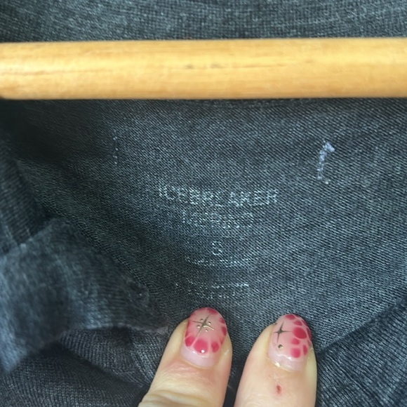 Icebreaker Ariana merino wool dress heather grey S long sleeve collar cowl - Picture 7 of 9